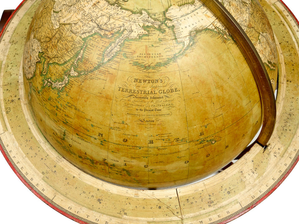 NEWTON, JOHN 1759-1844; and WILLIAM  NEWTON. 1786-1861. Newton's New and Improved Terrestrial Globe. London: 1 January, 1828. Newton's New and Improved Celestial Globe. London: 12 August, 1828.