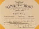 Thumbnail of HONORARY DEGREE AWARDED TO GINSBURG BY SMITH COLLEGE. Honorary Doctorate Legum Doctoris presented to Ruth Bader Ginsburg by Smith College, image 2