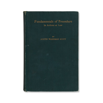 RUTH BADER GINSBURG'S TEXTBOOK FOR HER CIVIL PROCEDURE CLASS AT HARVARD. SCOTT, AUSTIN WAKEMAN. Fundamentals of Procedure in Actions at Law.  New York Baker Voorhis & Co., 1922. image 1