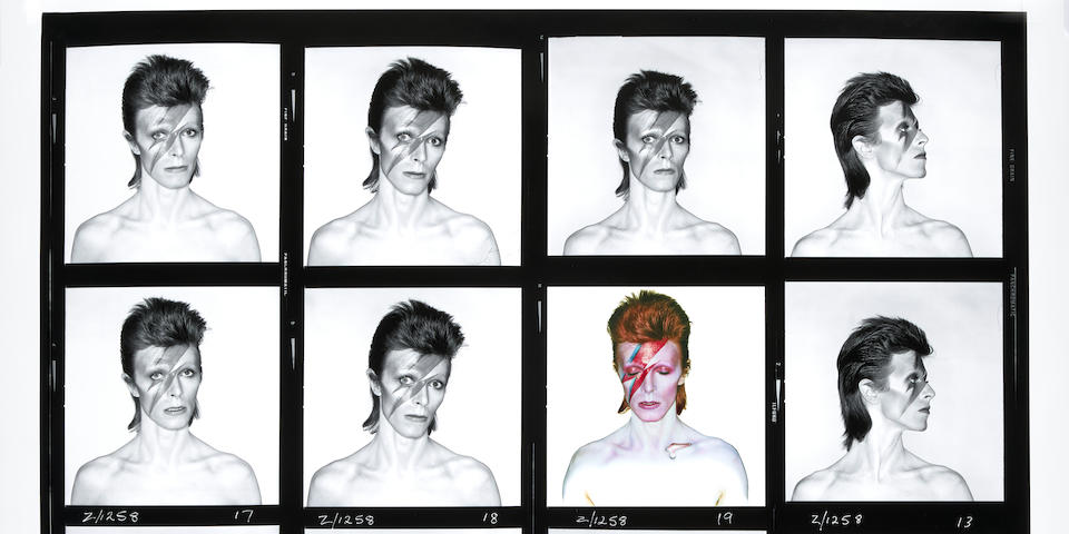 Brian Duffy (1933-2010); David Bowie, "Aladdin Sane:" Contact Sheet;