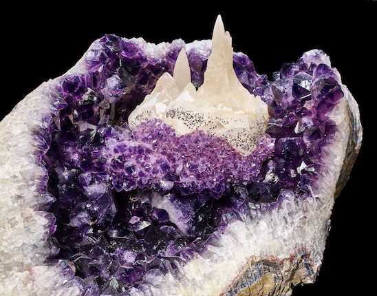 Museum-sized, Spectacular Calcite on Amethyst--The Cathedral image 5