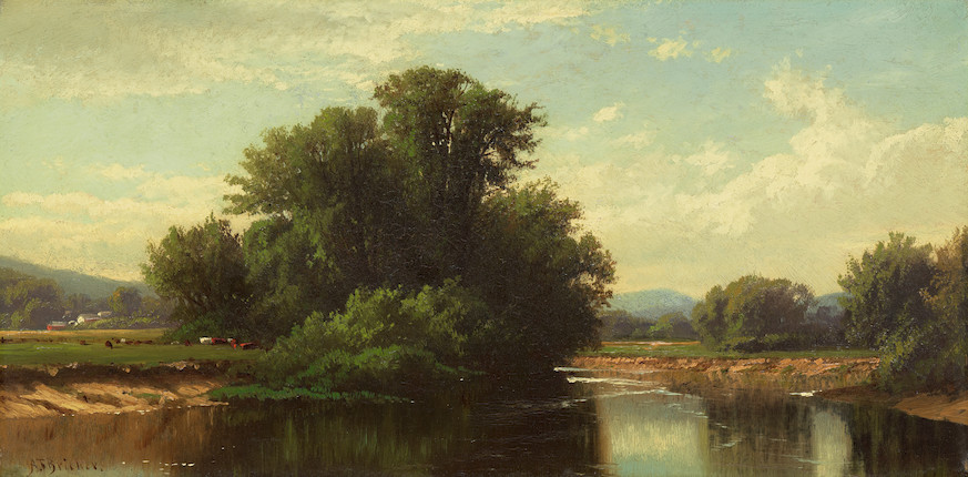 Alfred Thompson Bricher (1837-1908) Esopus Creek 9 1/8 x 18 1/8 in. (23.2 x 46 cm.) image 1