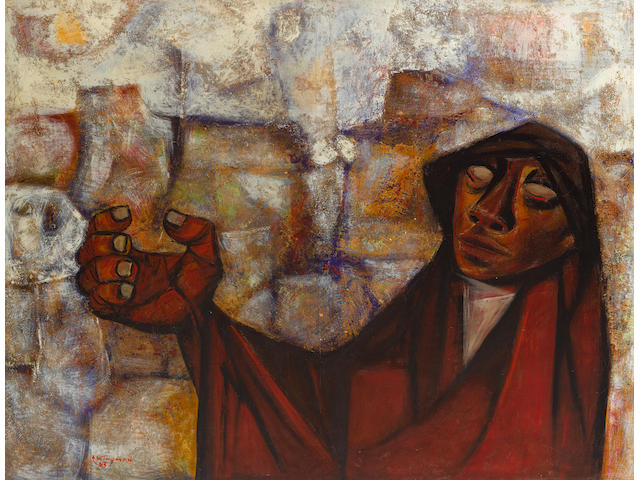 EDUARDO KINGMAN (1913-1997) La Mendiga1963oil on canvas, signed 'E. Kingman' and dated lower left47 1/4 x 62 3/4in (120 x 159.4cm)