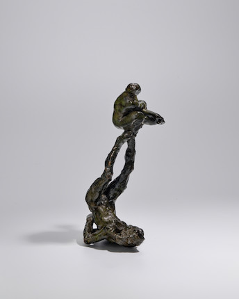 AUGUSTE RODIN (1840-1917) Acrobate, dit aussi 'Le jongleur' 11 1/4 in (28.5 cm) (height) (Conceived circa 1892-1895,  this bronze version cast in October 1953 by the Georges Rudier foundry in a numbered edition of 13 plus one unnumbered cast) image 3