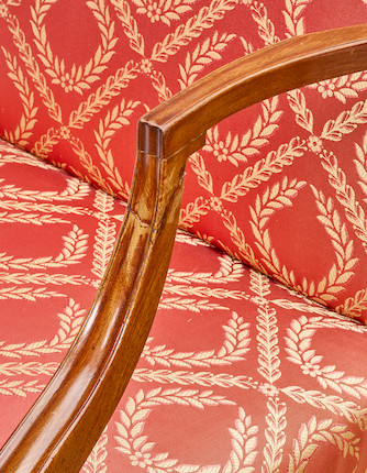 A FEDERAL MAHOGANY UPHOLSTERED LOLLING CHAIRMassachusetts, circa 1785 image 2