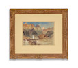Thumbnail of Thomas Moran (1837-1926) Hance's Canyon paper 9 1/2 x 12 1/2 in. framed 21 x 24 in. image 5