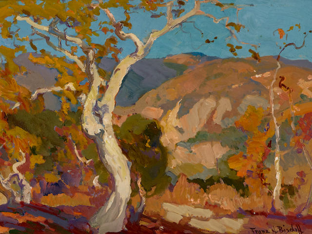 Franz Arthur Bischoff (1864-1929) Yellow Leaves 13 x 19 in. framed 17 x 22 1/2 in.