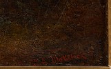 Thumbnail of Ralph Albert Blakelock (1847-1919) In Central Park 10 x 15 in. (25.0 x 38.2 cm) framed 19 x 25 x 3 in. image 7