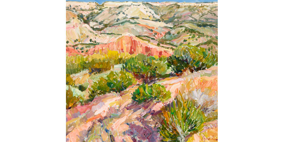 Walt Gonske (born 1942) Pala Duro Canyon 28 x 30 in. framed 33 1/2 x 35 1/2 in.