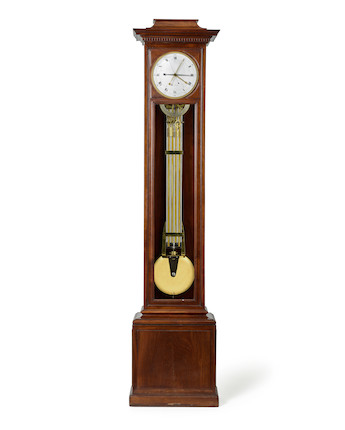 A VERY FINE MAHOGANY MONTH-GOING LONGCASE REGULATOR OF SMALL SIZE, WITH REMONTOIRE, EQUATION OF TIME AND REVOLUTIONARY CALENDAR Jean Simon Bourdier, Paris, Circa 1800 image 1