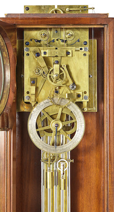 A VERY FINE MAHOGANY MONTH-GOING LONGCASE REGULATOR OF SMALL SIZE, WITH REMONTOIRE, EQUATION OF TIME AND REVOLUTIONARY CALENDAR Jean Simon Bourdier, Paris, Circa 1800 image 3