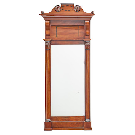 A LATE REGENCY CARVED INLAID MAHOGANY MIRRORSecond quarter 19th century image 1