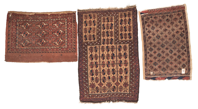Two Baluch Rugs and a Yomud Chuval Iran and Turkestan Various sizes image 3