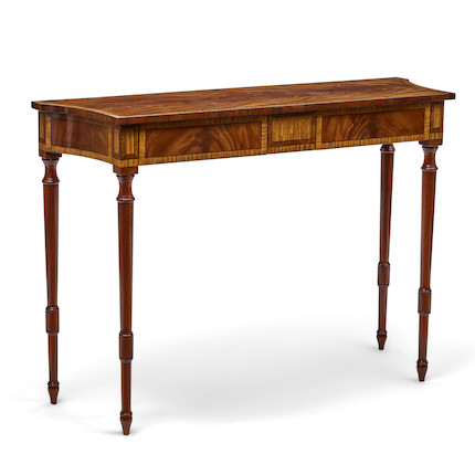 A REGENCY STYLE PARQUETRY MAHOGANY CONSOLE TABLEContemporary image 1