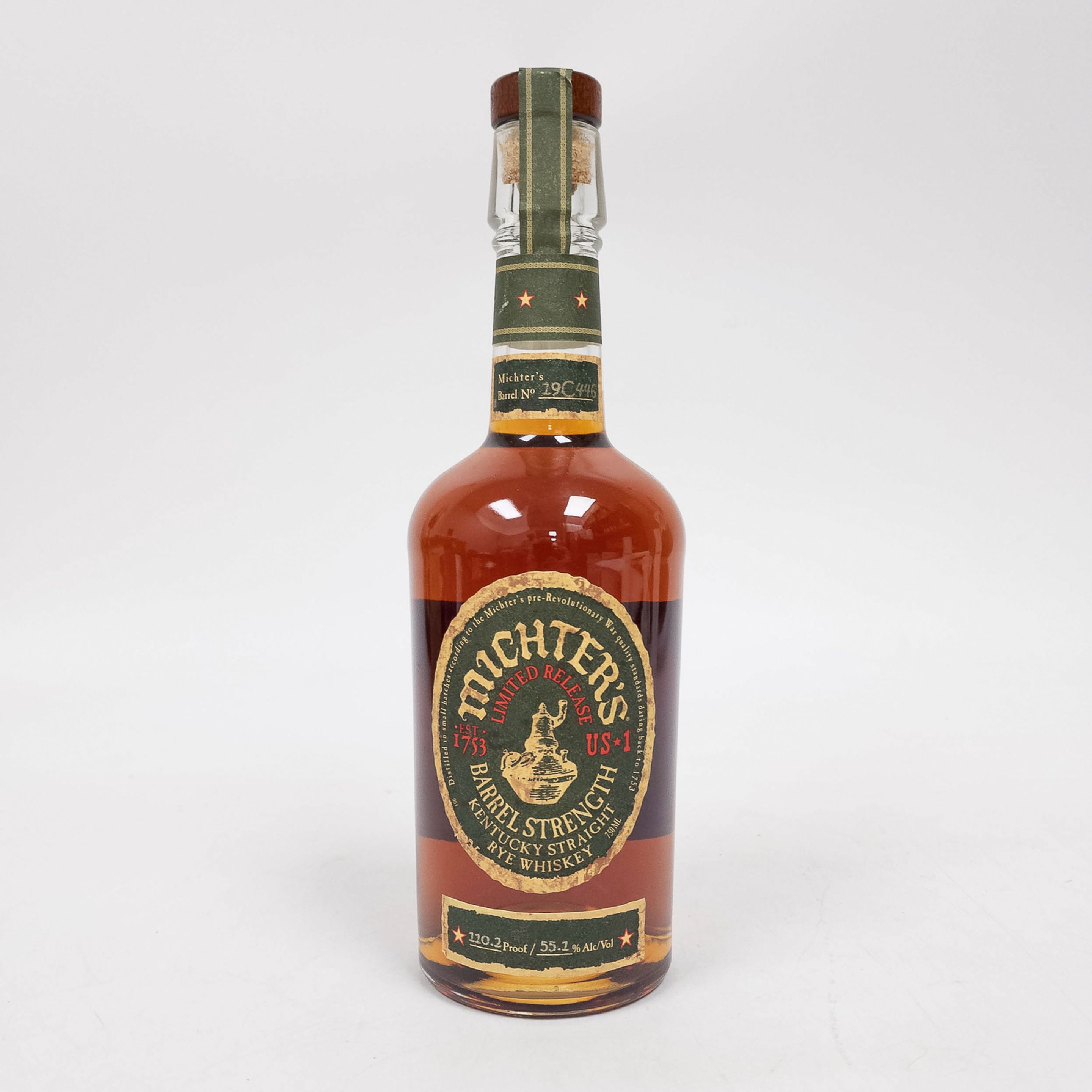 Micters Rye Bonhams Skinner : Michter's Barrel Strength Rye, 1 750ml bottle