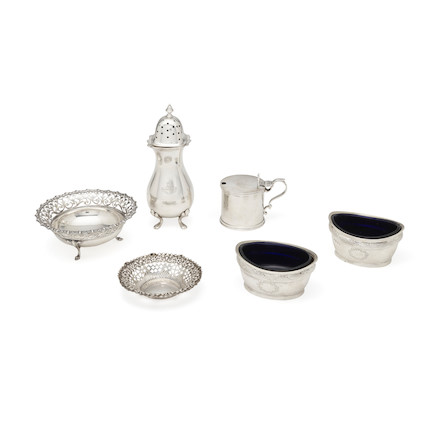 SIX ENGLISH SILVER TABLE ARTICLES by various makers, 19th-20th centuries image 1