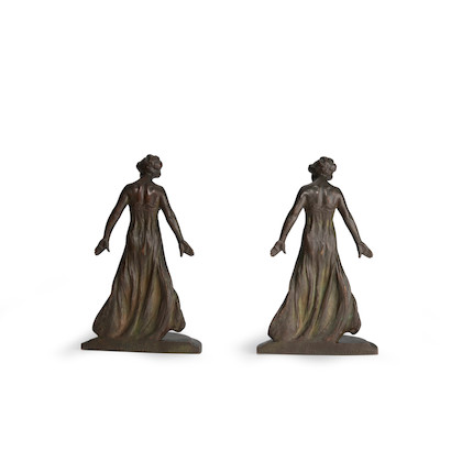 Harriet Whitney Frishmuth (1880-1980) Greek Dancers (Second Version) 8 7/8 in. (22.5 cm.) high, each (Modeled and cast in 1911.) image 5