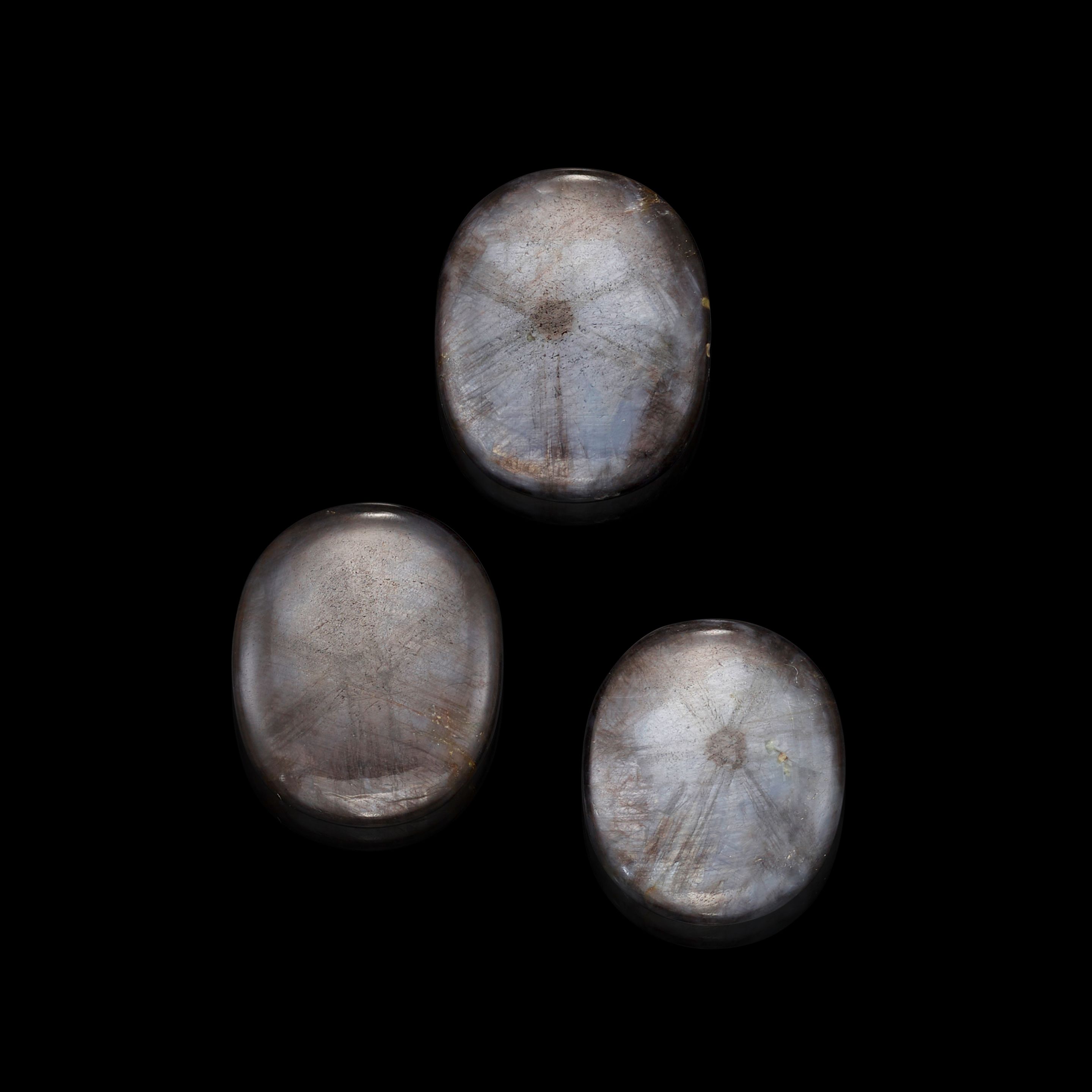 Three Trapiche Sapphires