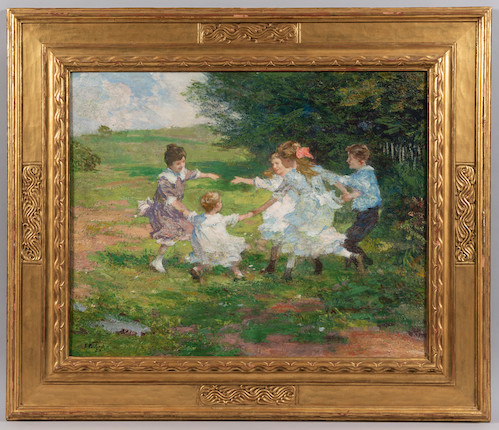 Edward Henry Potthast (American, 1857-1927) Ring Around the Rosie 24 x 30 in. (61.0 x 76.2 cm) framed 34 x 40 x 1 1/2 in. image 2