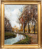Thumbnail of Anthony Thieme (American, 1888-1954) Autumn Scene with Cows by the Banks of a Stream 30 x 24 in. (76.5 x 63.5 cm) (framed 36 x 31 in.) image 2