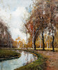 Thumbnail of Anthony Thieme (American, 1888-1954) Autumn Scene with Cows by the Banks of a Stream 30 x 24 in. (76.5 x 63.5 cm) (framed 36 x 31 in.) image 1