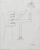 Thumbnail of Saul Steinberg (American, 1914-1999) EAT (framed 23 x 19 in) image 1