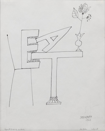 Saul Steinberg (American, 1914-1999) EAT (framed 23 x 19 in) image 1