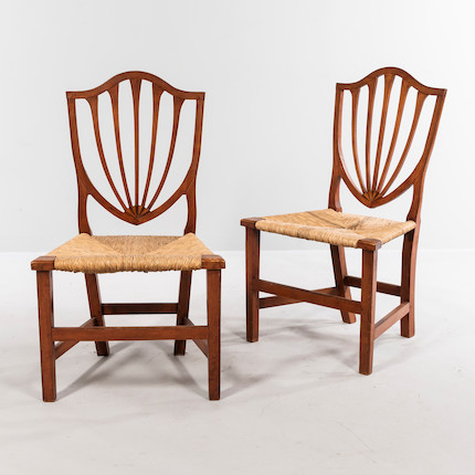 Pair of Cherry Shield-back Side Chairs image 1