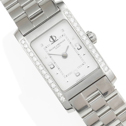 BAUME & MERCIER A STAINLESS STEEL AND DIAMOND WRISTWATCH image 2