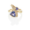 Thumbnail of A GOLD, TANZANITE AND DIAMOND RING image 1