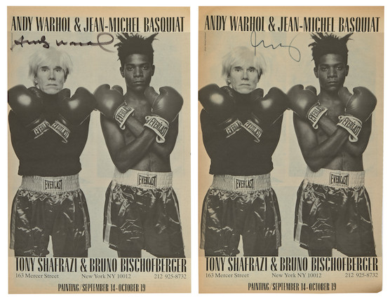American, 20th Century; Two Andy Warhol & Jean-Michel Basquiat Exhibition Advertisements; image 3