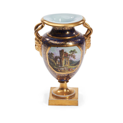 Staffordshire Porcelain Hand Painted Vase England, c. 1815, image 1