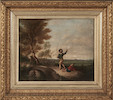 Thumbnail of James Bogle (American, 1817-1873) Two Boys Fishing 10 x 12 in. (25.3 x 30.3 cm) framed 15 3/8 x 17 1/2 in. image 2