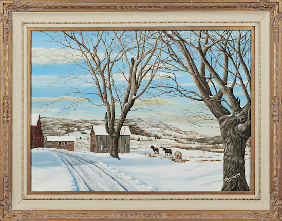 Pasquale (Patsy) Santo (American, 1893-1975) Peaceful Valley (Viereck Farm, North Bennington, Vermont) 22 x 30 1/4 in. (55.9 x 76.8 cm) framed 30 x 38 in. image 2