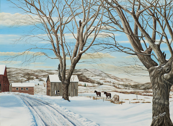 Pasquale (Patsy) Santo (American, 1893-1975) Peaceful Valley (Viereck Farm, North Bennington, Vermont) 22 x 30 1/4 in. (55.9 x 76.8 cm) framed 30 x 38 in. image 1