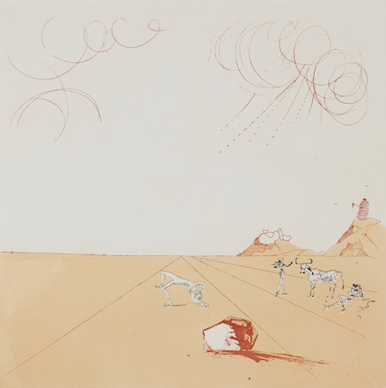 Salvador Dalí (1904-1989); Paysage Ibérique from the suite Neuf Paysages; image 1