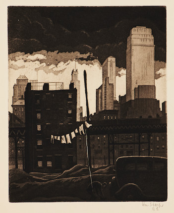 William Sharp (American, 1900-1961); Three New York Views Third Avenue Nocturn, Manhattan Gossip, and Blue Monday on Second Ave; image 3