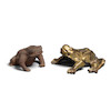 Thumbnail of TWO FROG SCULPTURES early 20th century, one cast iron, the other patinated bronzelength of larger 10 1/2in (27cm) image 1