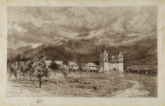 Peter Moran (1841-1914); Santa Barbara Mission; image 1
