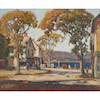 Thumbnail of Anthony Thieme (American, 1888-1954) Rockport Square signed 'AThieme' (lower left), titled and numbered '...882 within a circle' (on the reverse) 30 x 36 in. (76.5 x 91.5 cm)  (framed 36 3/4 x 42 1/2 in.) image 1