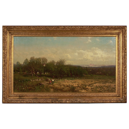Edward B. Gay (American, 1837-1928) Farm Landscape signed and dated 'Edward Gay 1870' (lower right) 22 x 40 in. (55.9 x 101.6 cm)  (framed 29 3/4 x 47 3/4 in. ) image 3