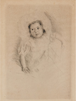Mary Cassatt (1845-1926); Margot Wearing a Bonnet, No. 1; image 1