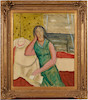 Thumbnail of Edgar Louis Yaeger (American, 1904-1997) Girl Reading a Book 25 x 20 in. (63.5 x 50.8 cm) framed 31 1/2 x 27 1/2 in. image 2
