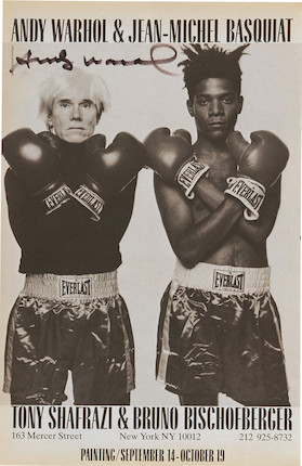 American, 20th Century; Two Andy Warhol & Jean-Michel Basquiat Exhibition Advertisements; image 2