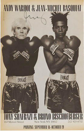 American, 20th Century; Two Andy Warhol & Jean-Michel Basquiat Exhibition Advertisements; image 1