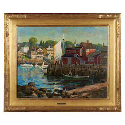 Donald Allen Mosher (American, 1945-2014) Inside Harbor, Ebb Tide 24 x 30 in. (60.8 x 76.2 cm) framed 32 3/8 x 38 1/2 in. image 3
