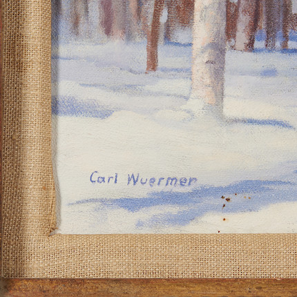 Carl Wuermer (American, 1900-1982) Village in Winter 20 x 24 in. (50.8 x 61.0 cm) framed 27 x 31 in. image 2