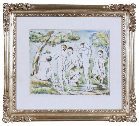 Paul Cézanne (1839-1906); Les baigneurs - petite planche, alternatively titled Les petits baigneurs; image 2