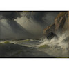 Thumbnail of George Washington Nicholson (American, 1832-1912) Seascape with Rocks 24 x 34 in. (61.0 x 86.3 cm) framed 28 1/2 x 39 in. image 1