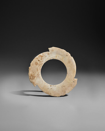 A JADE NOTCHED DISC, YABI Late Neolithic period - early Shang dynasty image 2